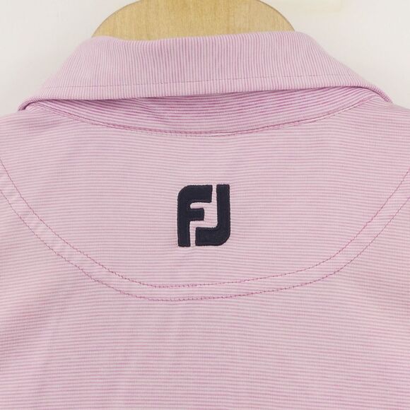 FootJoy Polo Shirt Pink Stripe Contrast Stitching No Embroidery Men's Medium M - Picture 4 of 6